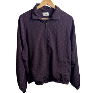 EP Pro Womens Golf Windbreaker Jacket L Purple Full Zip Geometric Lightweight